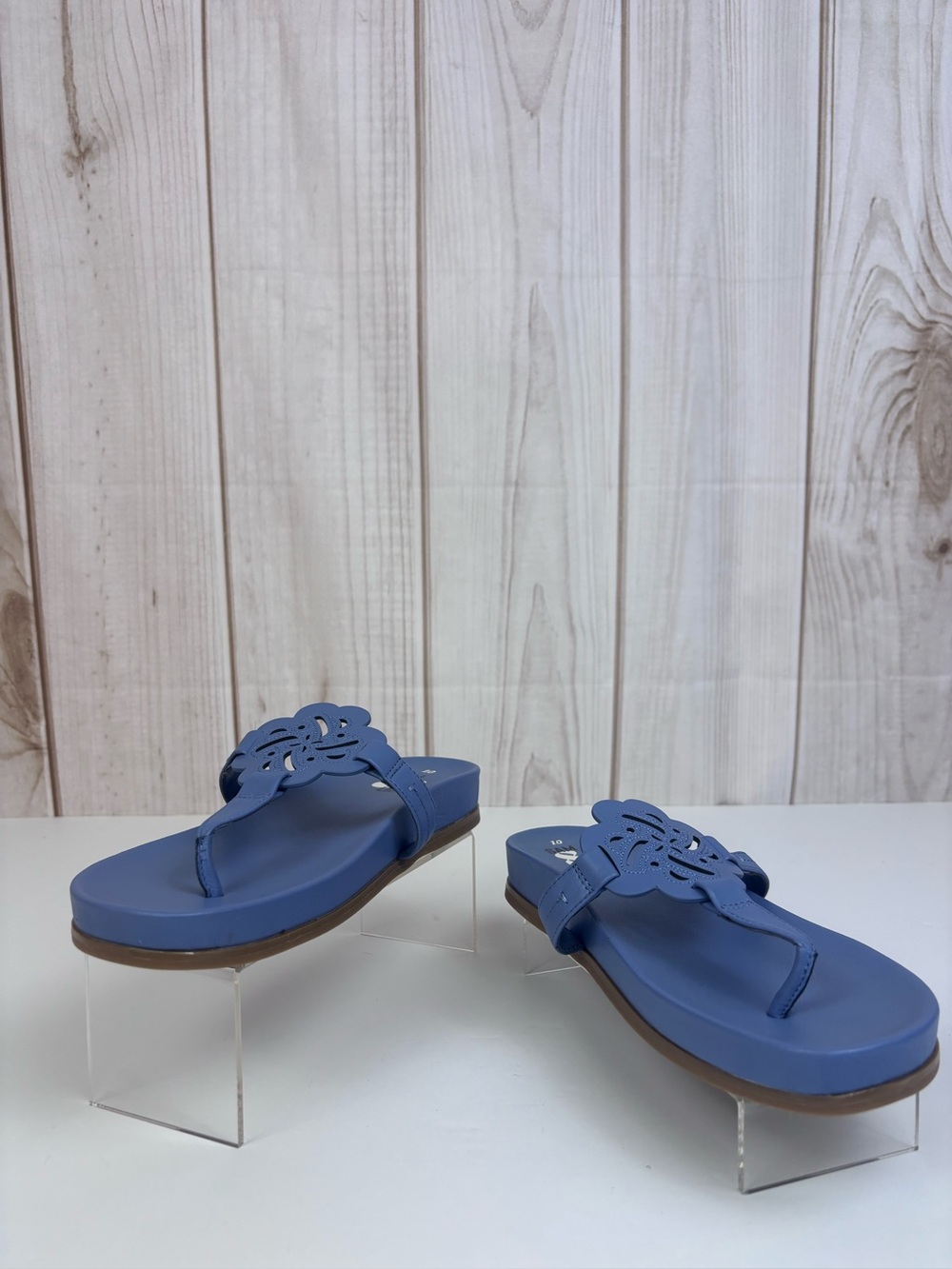 Sam & Libby Alexandra Floral Thong Flip Flop Sandals Slip-On Medallion Blue 10 - Picture 5 of 13